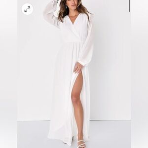 Lulus Wondrous Water Lilies White Maxi Dress